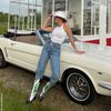 Zilverkleurige metallic cowboylaarzen met groene details