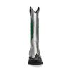 Zilverkleurige metallic cowboylaarzen met groene details