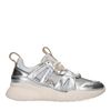 Metallic leren lage sneakers