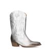Zilverkleurige leren cowboy laarzen