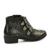 Zwarte buckle boots met studs