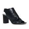 Zwarte sandalen met hak en peeptoe