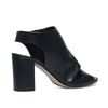 Zwarte sandalen met hak en peeptoe