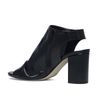Zwarte sandalen met hak en peeptoe