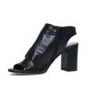 Zwarte sandalen met hak en peeptoe