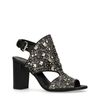 Zwarte sandalen met hak met studs