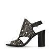 Zwarte sandalen met hak met studs