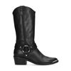 Zwarte leren cowboylaarzen