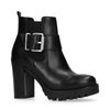 Zwarte chelsea boots met hak en siergesp