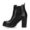 Zwarte chelsea boots met hak en siergesp