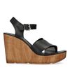 Zwarte sandalen met sleehak