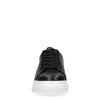 Zwarte platform sneakers met panterprint detail