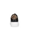 Zwarte platform sneakers met panterprint detail