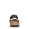 Zwarte leren plateau sandalen