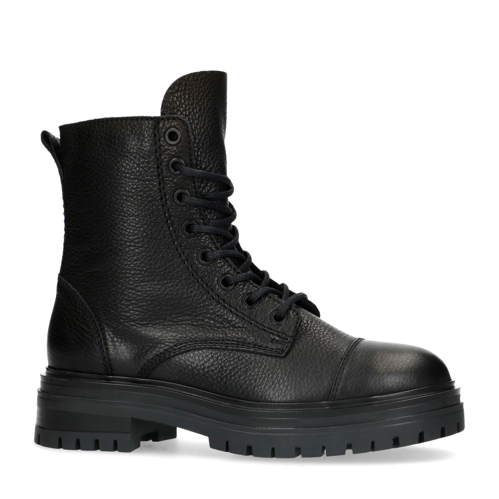 Sacha Zwarte leren veterlaarsjes Sacha Zwarte leren veterlaarsjes
