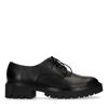 Zwarte veterschoenen met plateau zool