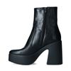 Zwarte leren chunky boots