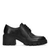 Zwarte leren veterschoenen met plateauzool