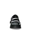 Zwarte leren plateau sandalen met gespen