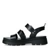 Zwarte leren plateau sandalen met gespen