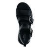 Zwarte leren plateau sandalen met gespen