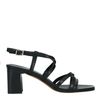 Zwarte leren sandalen met hak