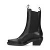 Zwarte leren chelsea boots met vierkante neus