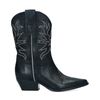 Zwarte leren western laarsjes met witte stiksels