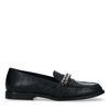 Zwarte leren loafers met crocoprint