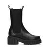 Zwarte leren chelsea boots met plateauzool