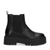 Lage zwarte chelsea boots met plateau zool