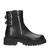Zwarte biker boots met gespen en rits