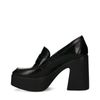 Zwarte loafers met plateauhak