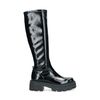 Zwarte hoge laarzen met lak look