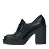 Zwarte leren loafers met hak