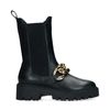 Zwarte chelsea boots met goudkleurige chain