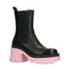 Chunky chelsea boots met roze zool
