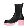 Chunky chelsea boots met roze zool