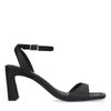 Zwarte leren sandalen met rechte hak