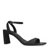 Zwarte leren sandalen met rechte hak