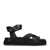 Zwarte leren plateau sandalen