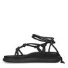 Zwarte platte sandalen met strikveters