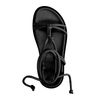 Zwarte platte sandalen met strikveters