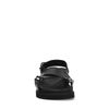 Zwarte leren plateau sandalen met gekruiste banden