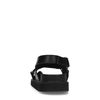 Zwarte leren plateau sandalen met gekruiste banden