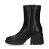 Zwarte leren boots met chunky hak