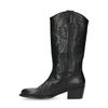 Zwarte leren cowboylaarzen met sierstiksels