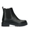 Korte zwarte leren Chelsea boots