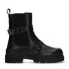 Zwarte leren chelsea boots met gespen