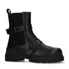 Zwarte leren chelsea boots met gespen